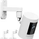 2 Pack Ring Camera Mount: 360 Degree Adjustable Wall Mount for Stick Up Cam Battery/Outdoor Cam Plus, 2 Ways Installation - Strong Adhesive & Screw, Fit for Viewing Angle(White)