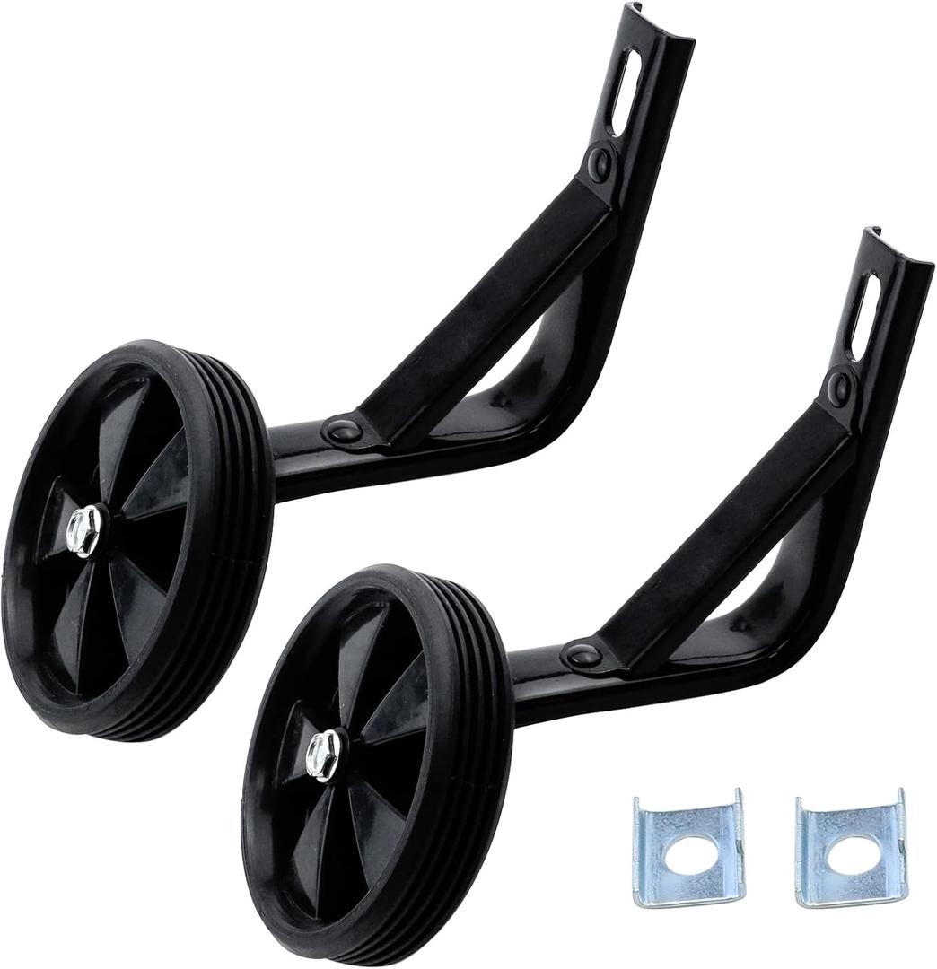 Pair of Black Bicycle Auxiliary Wheel Children's Bicycle Accessories,Training Wheels Kids Bike Children Training Bike Wheel (16 Inch)