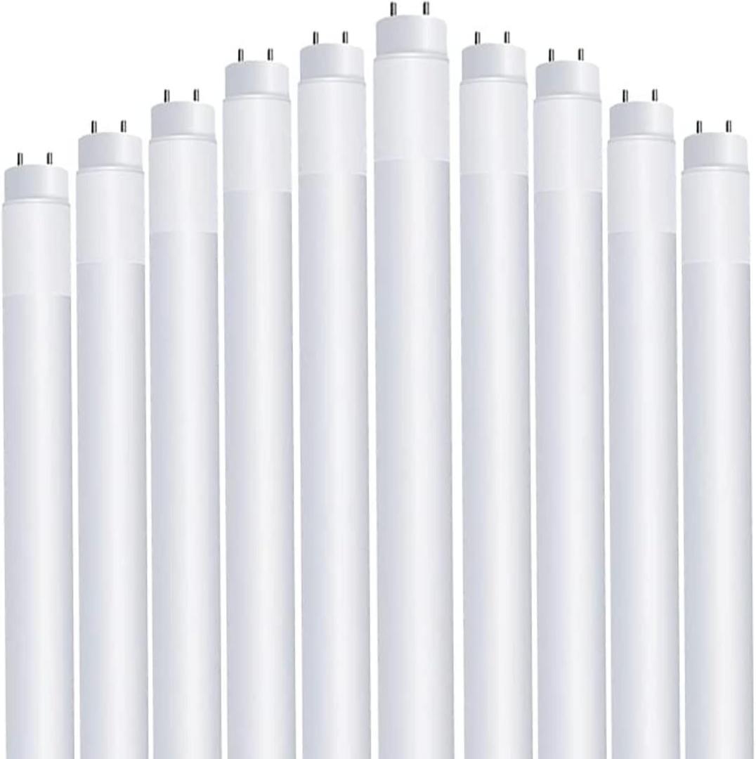 Feit Electric LED 4ft Bulbs T8, 32 Watt Equivalent, Type A Tube Light, Plug & Play, T8 LED Tubes, LED Fluorescent Replacement, Frosted, T848/840/LEDG2/2/5, Cool White, 10 Pack