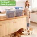 10-15 Lbs Dog Food Storage Container Airtight - Slim Pet Cat Food Container with Lid, Scoop and Cup - Clear Plastic Dry Food Storage Bin for Dogs, Cats, Bird Seeds, Kibble, Pellets, Rice, Flour