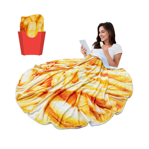 Chips Yellow Throw Blanket Fun Birthday Gifts for Room Decor for Bedroom Office, Soft Blanket for Baby Woman Dog Shower 71 inches