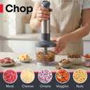 Mueller Multistick 5-in-1 Immersion Blender Handheld,12 Speed Hand Mixer-Turbo Boost, Heaviest Duty Copper Motor, Titanium reinforced Blades Hand Blender,Milk Frother Wand,Whisk,Beaker,Chopper,Grey