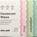 Dew Well - Refresh Deodorant Wipes - A Fresh Start When You’re On the Go - Aluminum, Paraben, and Sulfate Free - Variety Pack (Mint, Rose, and Cucumber) - 50 Individually Wrapped Wipes