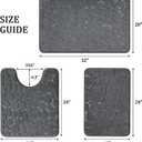 YIHOUSE Bathroom Rugs Mat Set 3 Piece Dark Grey, Memory Foam Bath Mats Sets, Non Slip Water Absorbent Washable Bath Rugs for Sink, Toilet and Floor