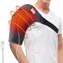 Heated Shoulder Wrap USB Powered Shoulder Heating Pads for Shoulder Pain Upper Arm Muscle Relief, 3 Heating Settings Portable Shoulder Heat Pad