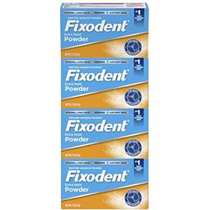Fixodent Extra Hold Denture Adhesive Powder, Original Version, 2.7 Oz, Pack of 4