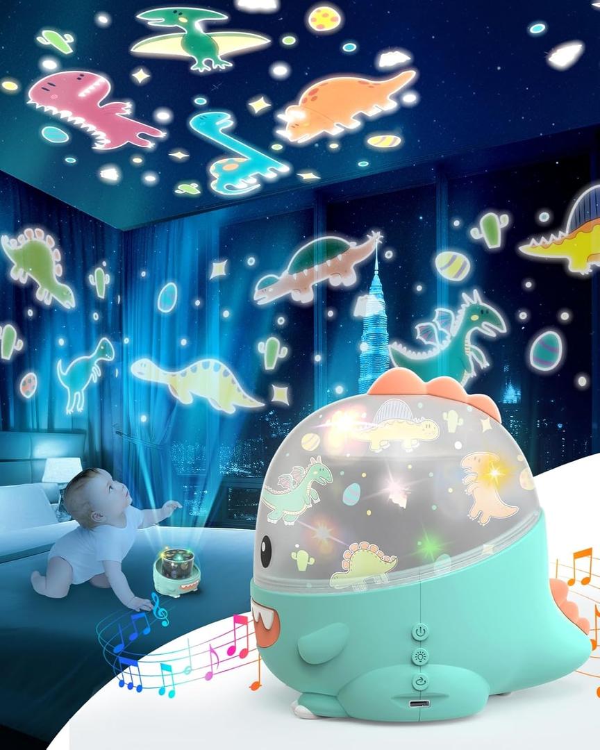 Dinosaur Toys for Kids 3-5, Dino Projector Baby Toys 6 to 12 Months, Christmas Birthday Party Xmas Gifts for 1-12 Year Olds Boys Girls Toys, Baby Toddler Children Kids Bedroom Decor