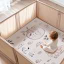 ROBOTIME Baby Play Mat 50"x50", Extra Thick 30D Sponge Baby Mat for Floor, Non-Slip & Washable Play Mat for Babies 0-6 Months, Perfect for Playpen, Tummy Time & Infants