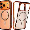 chubbycable ChubbyArmor SnapPro Easy Clip-on Full Protective Bumper Metal Phone Case for iPhone 17 Pro, Cosmic Orange