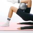 CS CELERSPORT Pilates Socks for Women, 4 Pairs Yoga Crew Non Slip Grip Socks for Barre Hospital Gym (M)