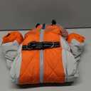 SUNFURA Full Body Dog Coat - Warm Fleece Jacket for Medium Dogs, Turtleneck Winter Coats with Harness, Reflective Dog Snowsuit Windproof Puffer Jackets with Legs for Boston Terrier, Orange M