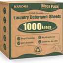1000 Loads Mega Pack Laundry Detergent Sheets, Eco-friendly Laundry Sheets, Powerful Cleaning, Suitable for Homes, Dorms, and Apartments - [Fresh Scent]