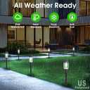 Eyrosa Solar Lights Outdoor, 12 Pack Waterproof Solar Landscape Lighting for Pathway Garden Yard Path Walkway Driveway Lawn Patio Outside Decor, Cool White