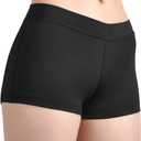 SUPRNOWA Boy Cut Low Rise Booty Shorts - Spandex Active Dance Yoga Workout Fitness Shorts for Women (Black, M)