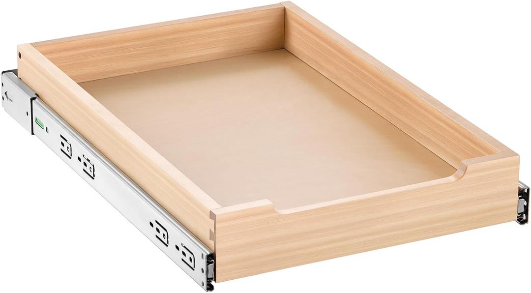 VEVOR Pull Out Cabinet Organizer, 14"W x 21"D Cabinet Drawer, Soft Close Slide out Shelf, Heavy-Duty Sliding Wood Drawer, Bottom Mount Size14.5"W x 23"Dand Side Mount Size15"W x 23"D