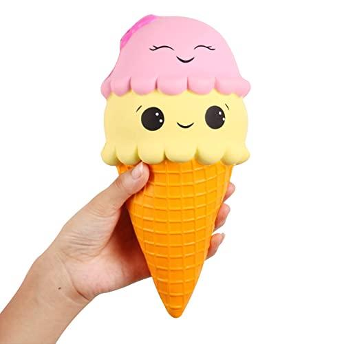 Anboor 9.1 Inches Squishies Jumbo Slow Rising Kawaii Cute Squishies Ice Cream Cone Cake Scented of Decompression Toys Stress Relief Kid's Toys 2 Pack