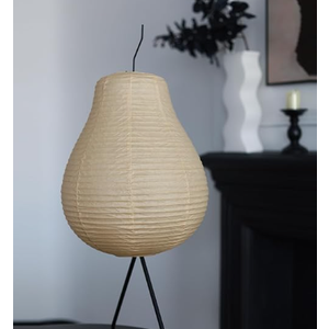 Japanese Pear-Shaped Floor Lamp – Noguchi-Inspired Rice Paper Lantern, Zen-Inspired Modern Design for Living Room, Bedroom, or Office