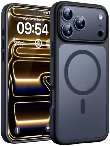 TOCOL for iPhone 17 Pro Case, Compatible with Magsafe, Built-in Magnetic Ring, Full Camera Protection, Drop Protection, Translucent Matte for iPhone 17 Pro Phone Case 6.3 inch (Black)