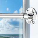 Shower Curtain Rod 31-100 In Adjustable Pole Heavy Duty Silver Tension Rods Spring Drilling and No Drilling Shower Rod for Bathroom Window Anti-Slip Never Rust