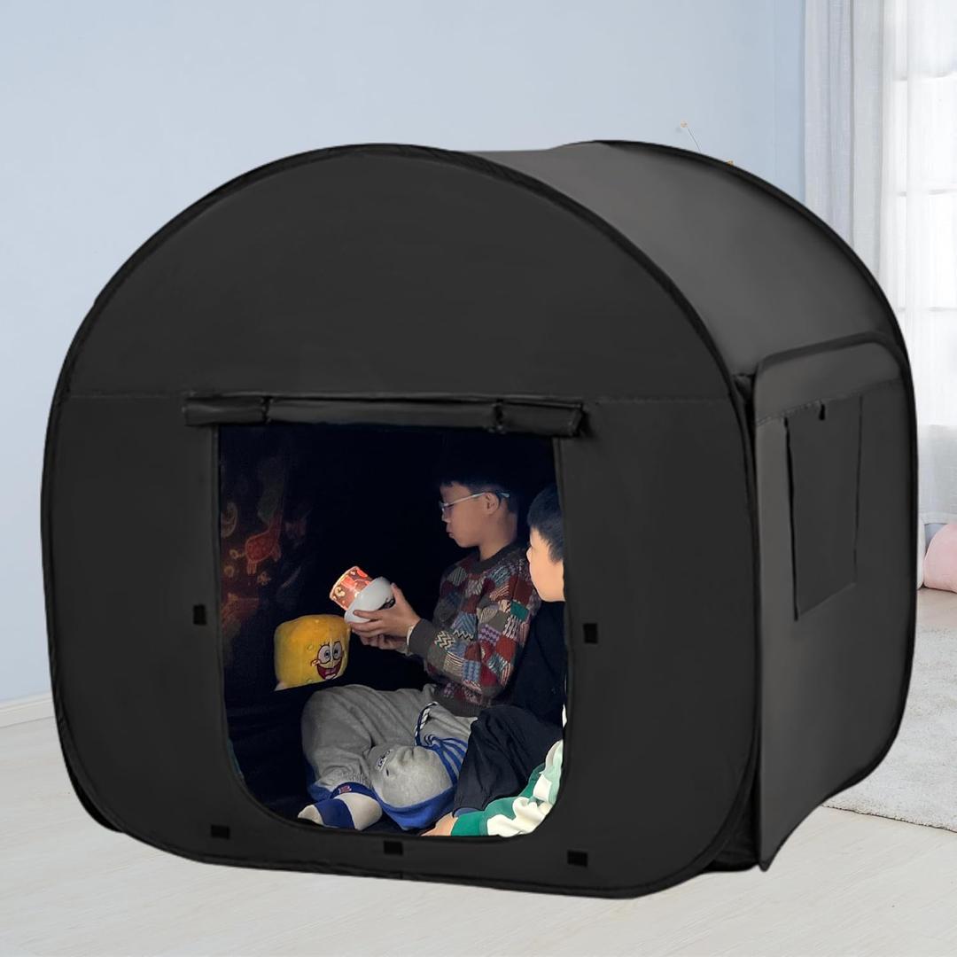 Sensory Tent for Kids & Adults with Autism, ADHD, SPD - CPC Certification Large Size 47x47in Calm Corner Helps Children Relax, Reduce Anxiety & Improve Focus - Pop-up Blackout Play Tent