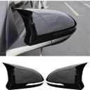 MUXEE 2PCS New Sports Rear Mirror Cover Caps for Hyundai Tucson 2022 2023 2024 2025 ABS Side Door Wing Mirror Cap Covers Exterior car Accessories -Bright Black Suitable for Models with Turn Signals