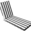 AAAAAcessories Outdoor Chaise Lounge Cushions, Waterproof, Fade-Resistant Patio Furniture Replacement Cushions, 80" x 26" x 3", Gray Cabana Stripe