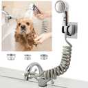 ZCONIEY Sink Faucet Sprayer Attachment Hair Pet Rinser Showerhead with Stop Water-saving Function (1-Silver Sink Shower Set)