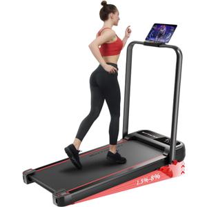 RHYTHM FUN Treadmill with Incline, Walking Pad with Handle Bar,300lbs Walking Pad with APP, Portable Folding Walking Treadmills for Home/Office with Low Noise