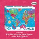 Re-marks Map of The World Deluxe Jigsaw Puzzle with Whimsy Pieces