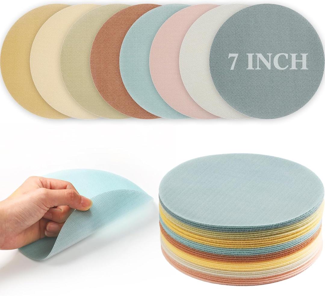 Tanlade 32 Pieces Multicolor Spot Markers 7 Inches Carpet Floor Spots Markers Floor Dots for Classroom Flexible Carpet Dots for Classroom Decoration Elementary School Preschool (Round,Pastel Color)