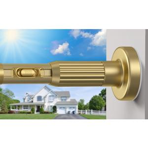 MEXAU Gold Tension Curtain Rods for Windows 41-166 Inches Heavy Duty Tension Rod Adjustable Curtain Rods No Drilling for Bathroom Living Room Outdoor Patio Hold Up Blackout Curtains and Non Slip