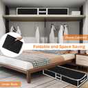 Christmas Gift Wrapping Paper Organizer Storage Bags,Plastic Container for Holiday Supplies & Accessories, Gift Bag Organizer, Under Bed Wrapping Paper Storage (Black)