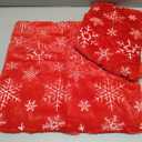 Feagar Christmas Pillow Covers 18x18 2-Pack, Xmas Decorations Soft Plush Faux Fur Wool Snowflake Throw Pillow Cases Holiday Festivals Winter Home Decor for Sofa Bedroom Living Room