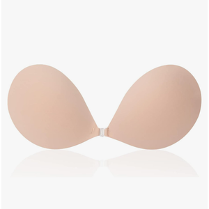 Awant Strapless Sticky Bra Invisible Sticky Boobs Silicone Adhesive Bra Backless Pushup Lift Bra Beige. Size A