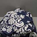 Navy Blue Quilt Set King Size 3 Piece - Reversible Damask Floral & Stripe Quilt Bedding Set - 100% Cotton Farmhouse Quilt Set with Shams - All-Season Bedspread CoverletSet | Soft, Breathable, Lightweight (King (106 x 98"))