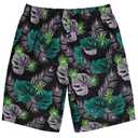Dminyak Men's Board Shorts 9 Inch Quick Dry Swim Trunks Tropical Green Leaf Print with Mesh Liner for Beach, Pool, Cruise (S)
