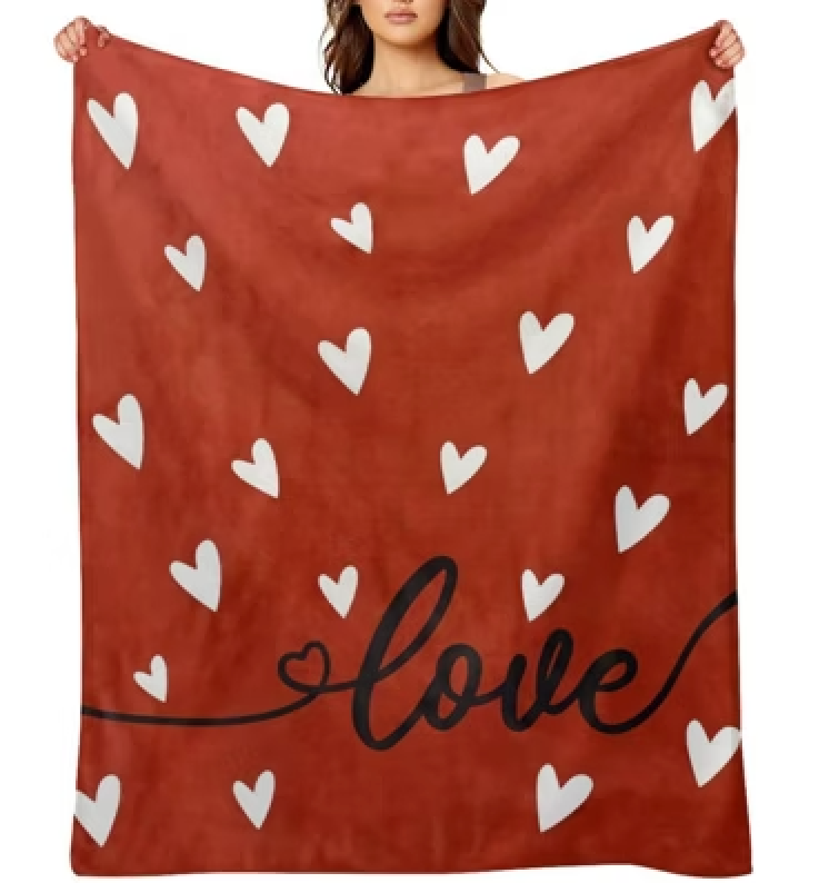 Length Throw Blanket Love Blanket for Kids Boys Girls Teens Adult Bed Blanket 48"x56", Red