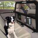 Dog Barrier for Car Back Seat & Cargo Area with Wider Coverage, Universal Fit for Cars, SUVs & Sedans, Dog Car Gate Divider with Chew-Proof Transparent Net and Sturdy Metal Frame for Backseat & Trunk