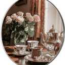 ANDY STAR Round Chrome Mirror, 30 inch Round Chrome Mirror, Circle Bathroom Mirror for Bathroom in Stainless Steel Metal Frame