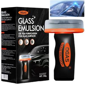 Glass Oil Film Remover for Car, Roll-on Automotive Glass Cleaner Remove Oil, Removes Oil Film & Smudges,Automotive Oil Film Cleaning Brush for Car Windows
