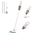 6-in-1 Lightweight Stick Vacuum Cleaner with 100W Powerful Motor, Mini Portable Household Handheld Vacuum Cleaner for Domestic Hard Floors, Carpets and Pet Hair(Pink Cordless with Plug)