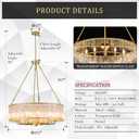 CATINER Modern 30" Crystal Glass Chandelier 12-Light Gold Chandeliers