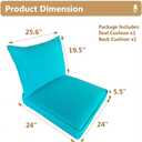 Outdoor Chair Cushions for Patio Furniture,24x24x5 Replacement Couch Cushion Set for Wicker Glider Rocking Chairs Loveseat Sectional Sofa,Thick Out Door Chair Pad Weather Fade Resistant,Teal Blue
