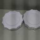 COLOSUS 60pcs White Plastic Party Dinner Plates - 9.5 Inch- Heavy Duty Disposable Plastic Dinner Plates for Party Thanksgiving and Everyday Use