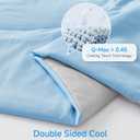 HOMFINE Cooling Comforter Japanese Double-Sided Arc-Chill Cold Tech Fabric Cooling Blanket for Night Sweats Hot Sleepers, Q-Max 0.45 Soft Breathable Silk Smooth Lightweight Blue Summer Comforter King