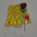 Princess Accessories for Girls Women, Princess Costume for Halloween, Cosplay, Birthday, Parties (1 Hair Bow Clips+2 Yellow Gloves+1 Rose)
