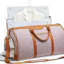 Convertible Garment Bag with Shoulder Strap, Carry on Garment Duffel Bag for Men Women,Waterproof & Wrinkle-Free Suit Carrier for Business Trips & Weekend Getaways, Foldable & Lightweight (Pink)