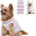 Dog Surgery Recovery Suit, Breathable Dog Surgery Spay Recovery Suit,Dog Onesie for Surgery Female Male,Substitute E-Collar & Cone for Abdominal Wounds Recovery Shirt(Pink, Large) (LargeBack13" Chest 16.5" Weight 9-12lb))