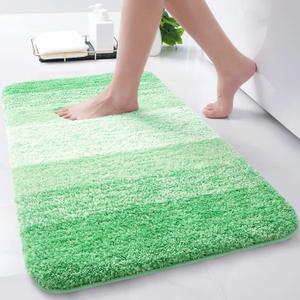 Arotive Microfiber Bathroom Rugs, Shaggy Soft and Absorbent Bath Rug, Non-Slip, Thick Plush Machine Washable Dry Bath Mats for Bathroom, Tub and Shower, 1'4"x2' (16"x24"), Green