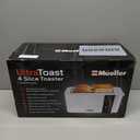 Mueller UltraToast Full Stainless Steel Toaster 4 Slice, Long Extra-Wide Slots for Bagels and Waffles, 6 Browning Levels, LED Display, Cancel/Defrost/Reheat Functions & Removable Tray, Kitchen Gadgets